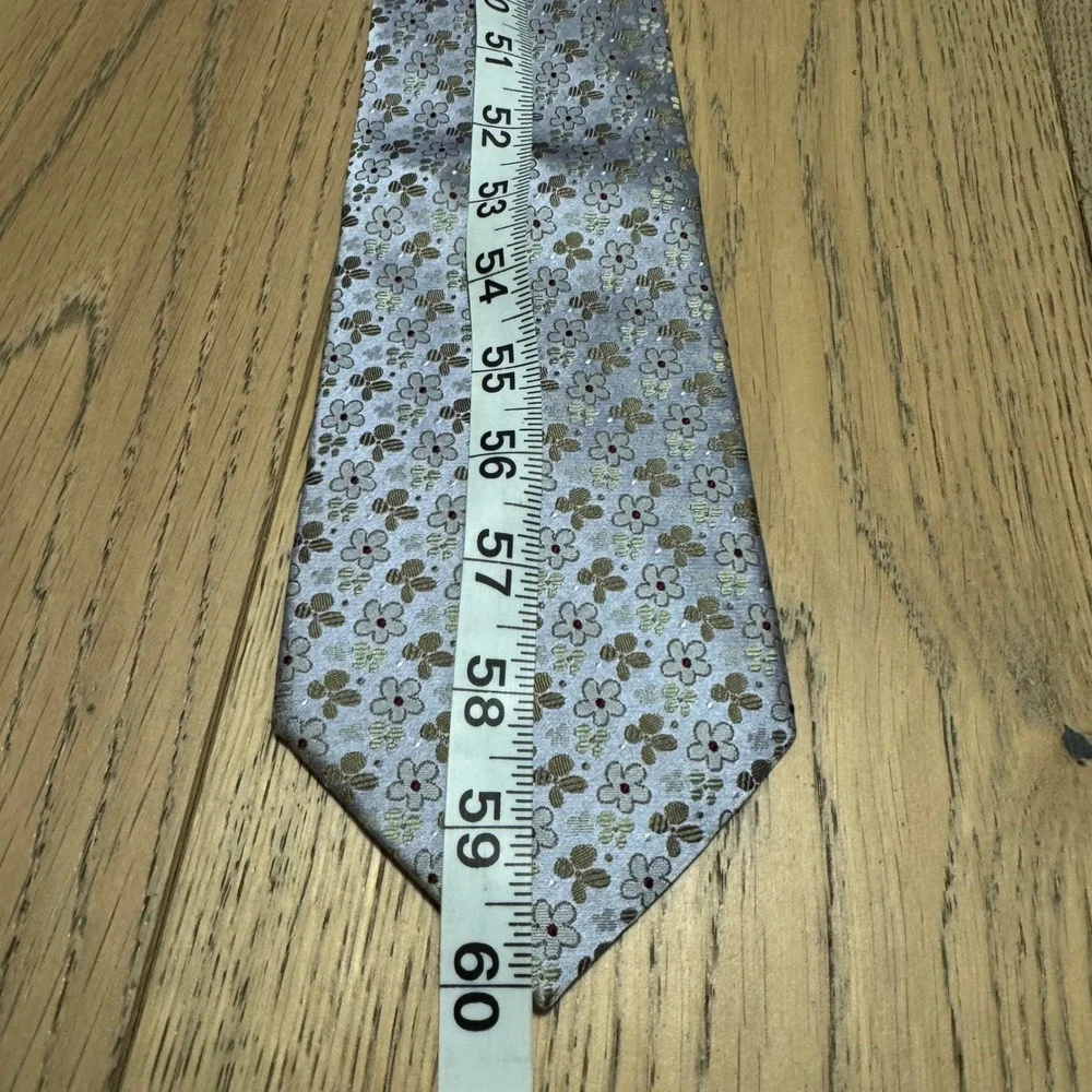 J. Garcia Mens Necktie Floral Blue Brown‎ Flower Pattern Classic Business Dress
